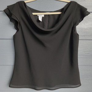 Address Maggy Black Flutter Sleeve women top